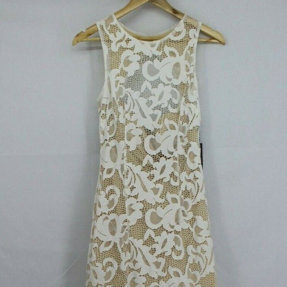 Issue New York Sheer Embroidered Lace Maxi Dress Gown Small Ivory $318 wedding - Picture 5 of 11